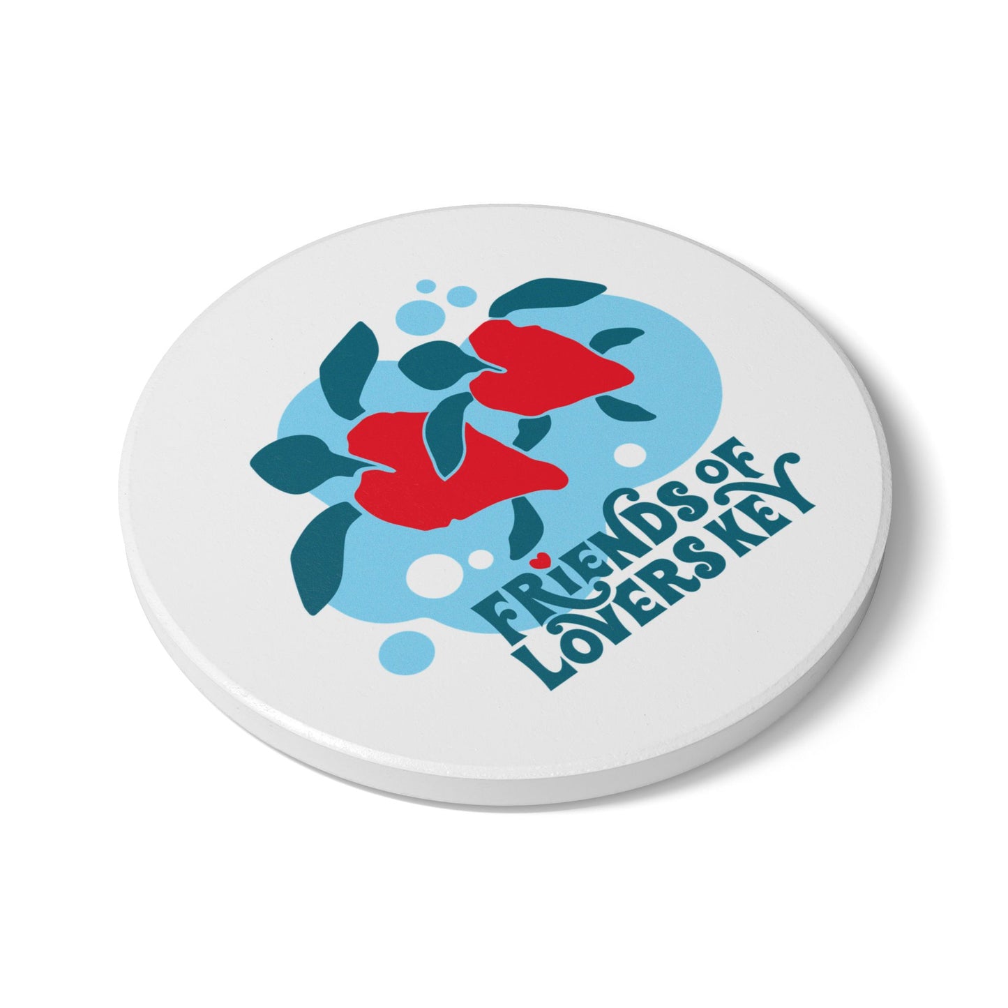 Friends of Lovers Key Ceramic Coaster | Fun Drinkware for Couples & Friends