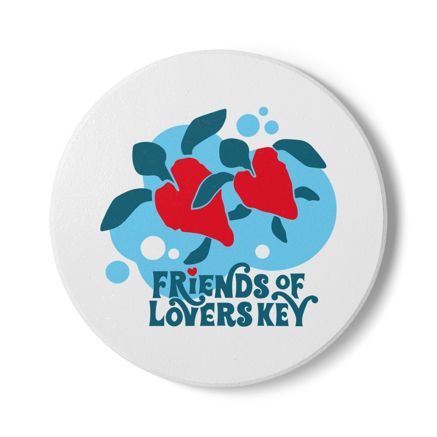 Friends of Lovers Key Ceramic Coaster | Fun Drinkware for Couples & Friends